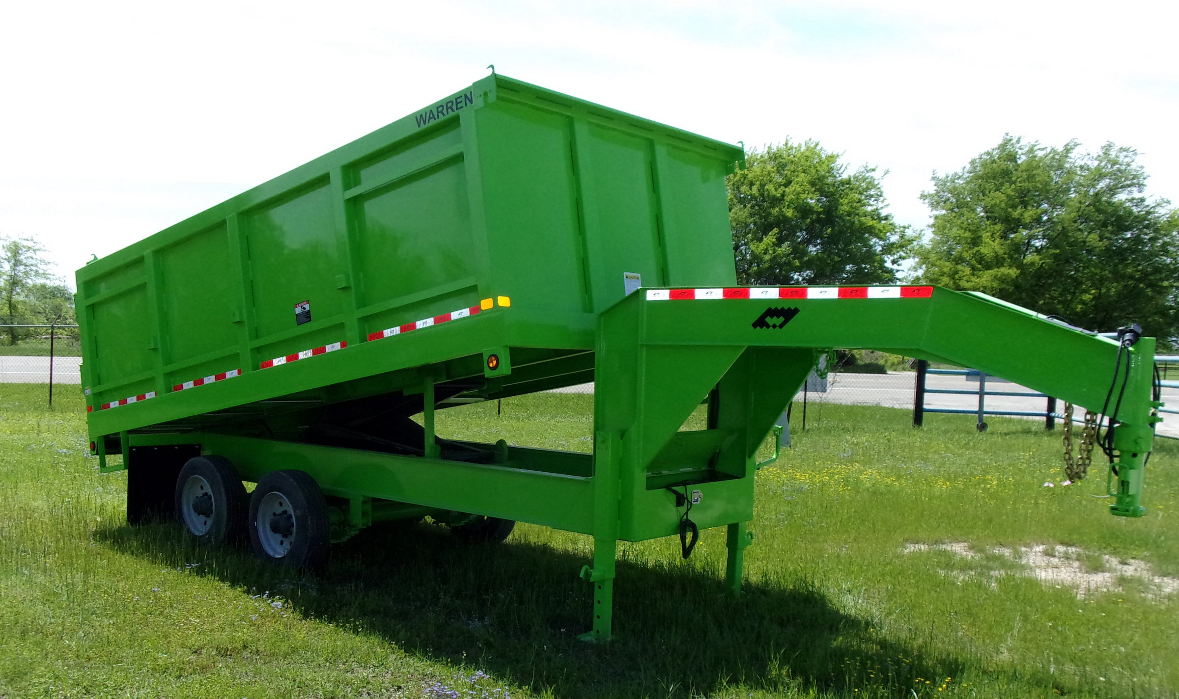 gooseneck dump trailer lime green