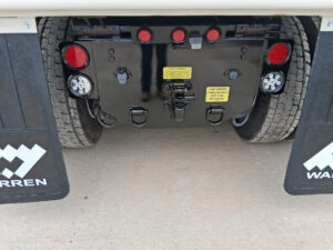 Heavy-duty pintle hitch on Copperas Cove dump truck